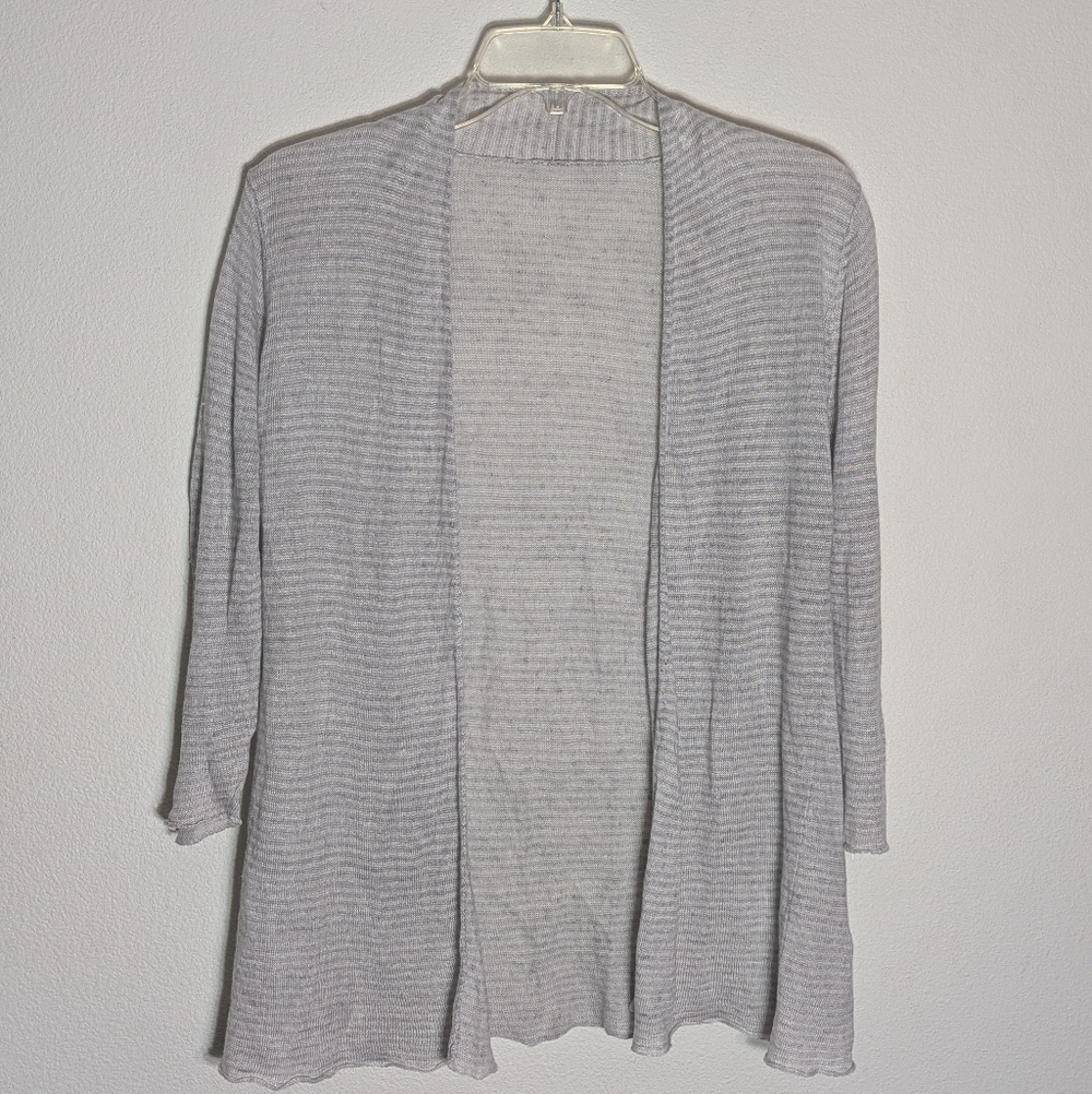 Eileen Fisher Womens Open Cardigan Sweater 100% Linen Beachy Quiet Luxury Medium